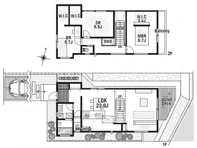 高槻市日吉台五番町　新築一戸建2号地 間取り図