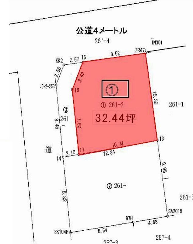 茨木市郡山2丁目　売土地　1号地 間取り図