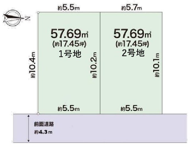 高槻市本町1号地 売土地 間取り図