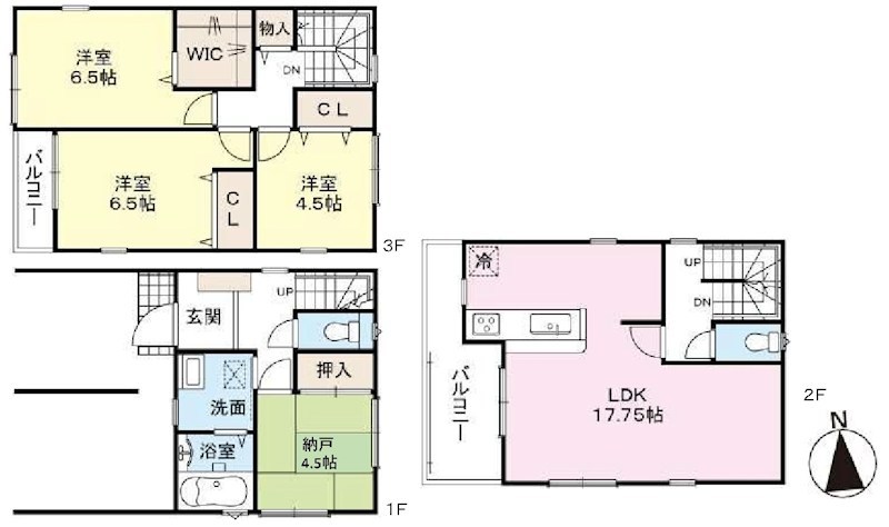 高槻市津之江町2丁目　新築一戸建 間取り図