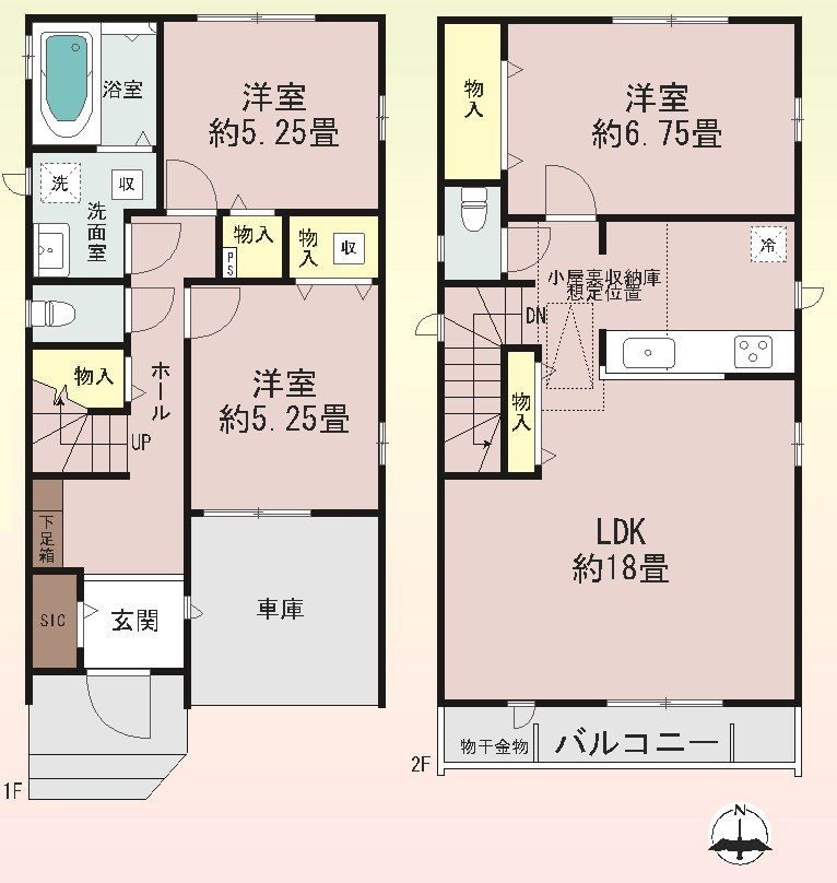 高槻市柱本6丁目　新築一戸建 間取り図