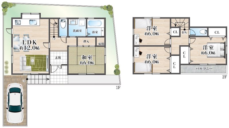 島本町山崎1丁目 中古一戸建 間取り図