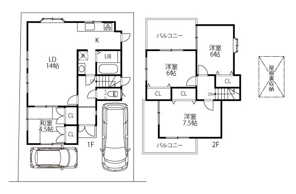 茨木市上野町　中古一戸建 間取り図