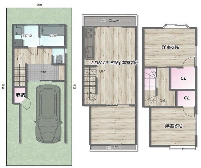 高槻市日向町 中古一戸建 間取り図