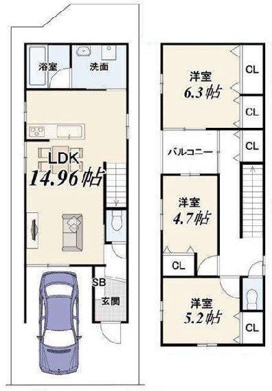 高槻市野田3丁目　建築条件付売土地 間取り図