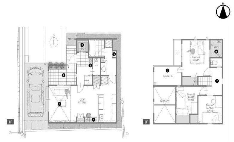 高槻市富田町5丁目　新築一戸建 間取り図