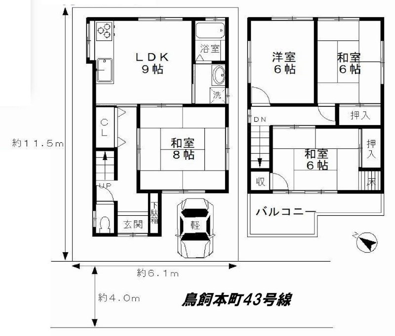 摂津市鳥飼本町1丁目 売土地 間取り図