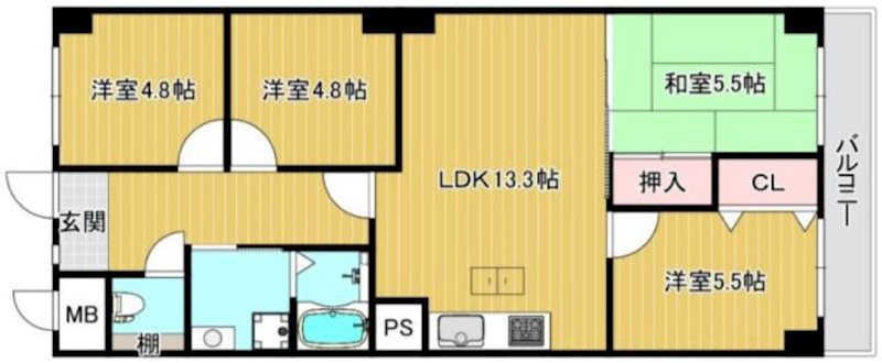 ライオンズマンション枚方 間取り図