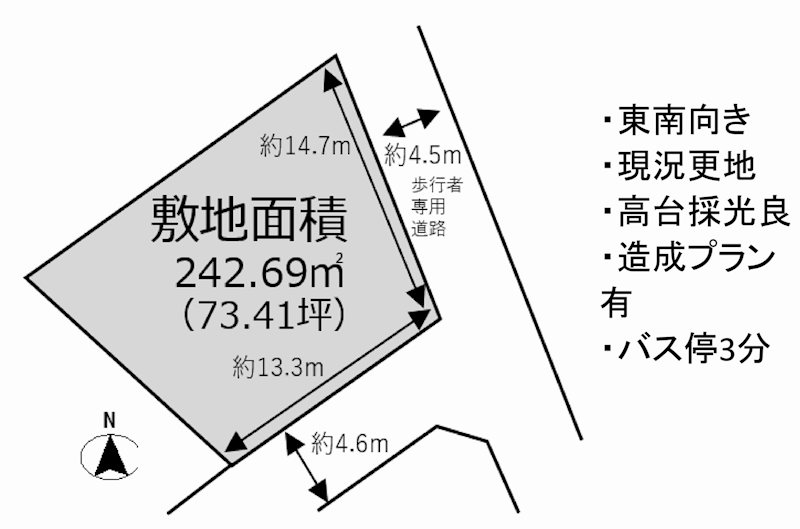 茨木市北春日丘2丁目　売土地   間取り図