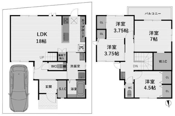 島本町広瀬1丁目 中古一戸建 間取り図