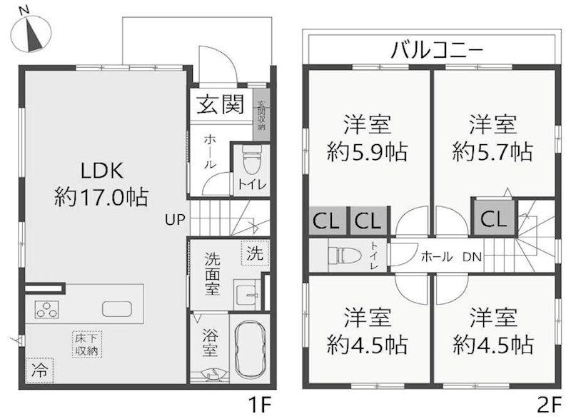 高槻市東上牧3丁目 新築一戸建 間取り図