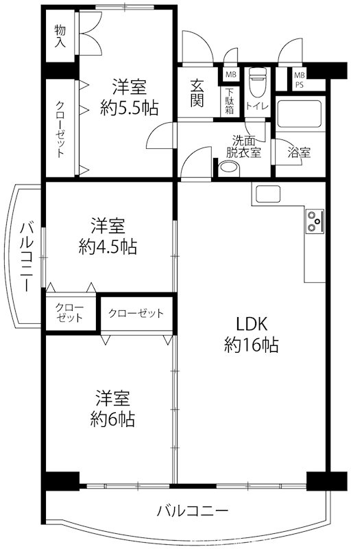 南茨木駅前ハイタウンＨ棟 間取り図