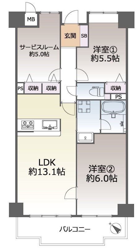 セントラルステージ千里Ⅰ番館  間取り図