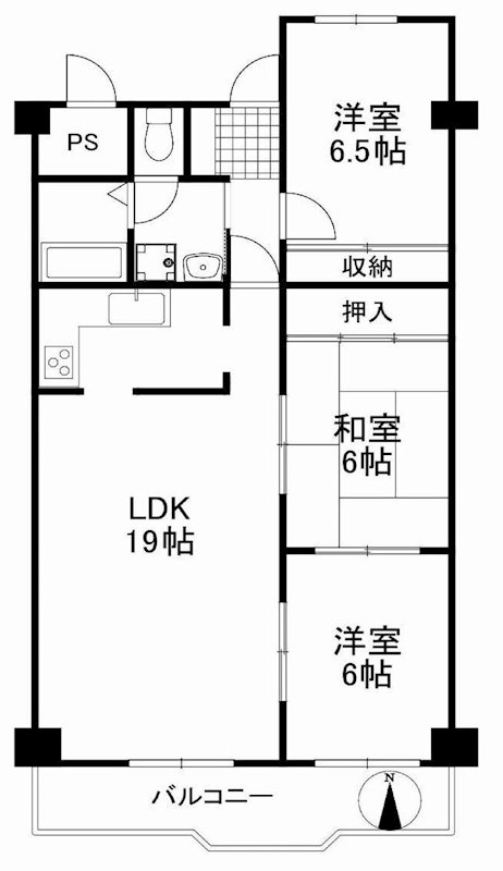 白川高層住宅11号棟 間取り図