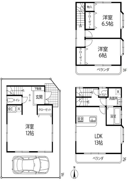 茨木市大池2丁目　中古一戸建  間取り図