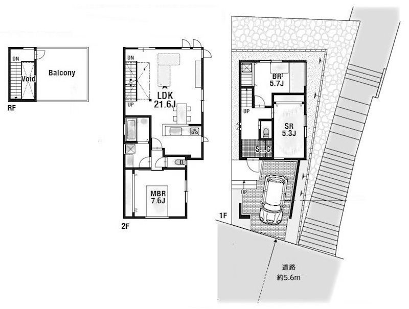 高槻市緑が丘1丁目　新築一戸建 間取り図