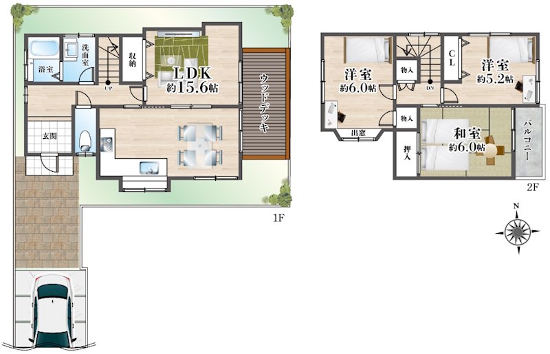 島本町東大寺3丁目 中古一戸建 間取り図