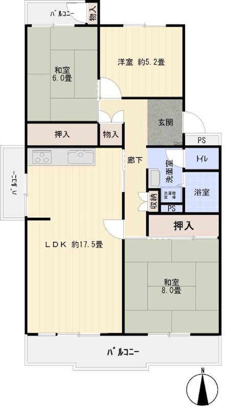 グリーンヒル光善寺住宅第１０号棟 間取り図