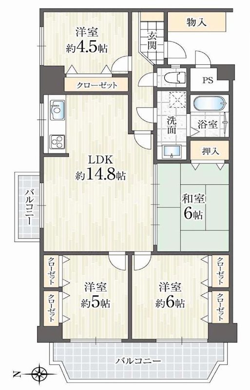 ローレルハイツ茨木総持寺第1号棟 間取り図