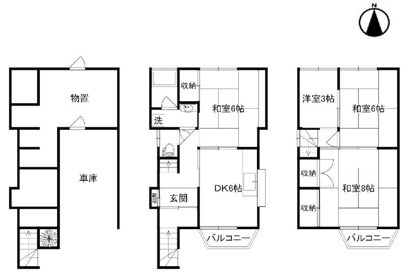 高槻市大塚町1丁目　中古一戸建 間取り図