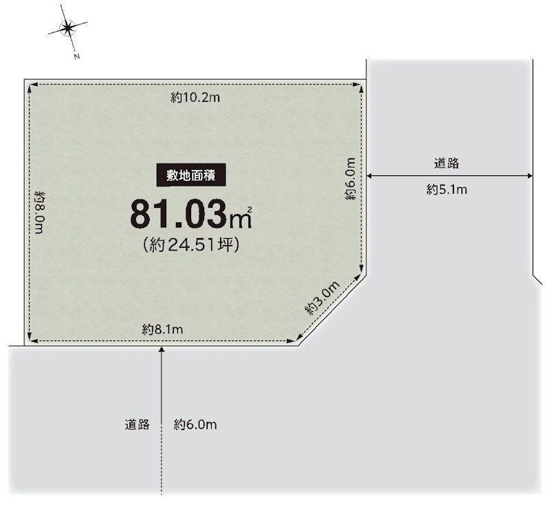 高槻市柱本6丁目　売土地 間取り図