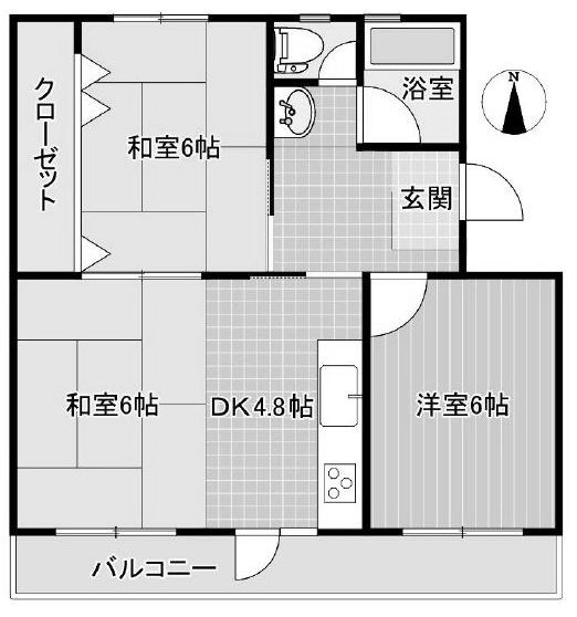 富田第二住宅66号棟  間取り図