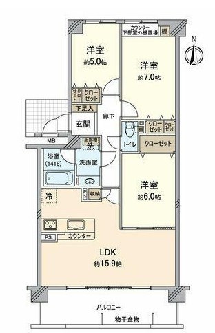 グランステイツ香里園山之手町 間取り図