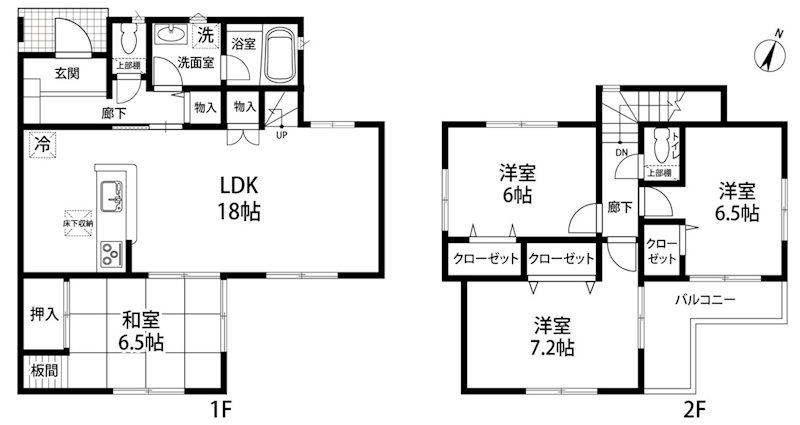 箕面市森町中二丁目　中古一戸建  間取り図