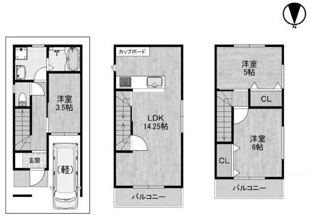 高槻市寿町2丁目　新築一戸建 間取り図