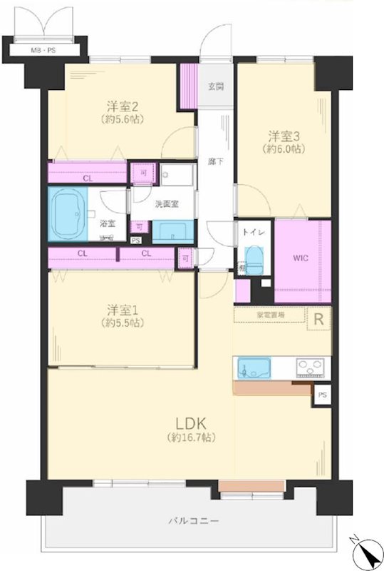 ライオンズガーデン枚方 間取り図