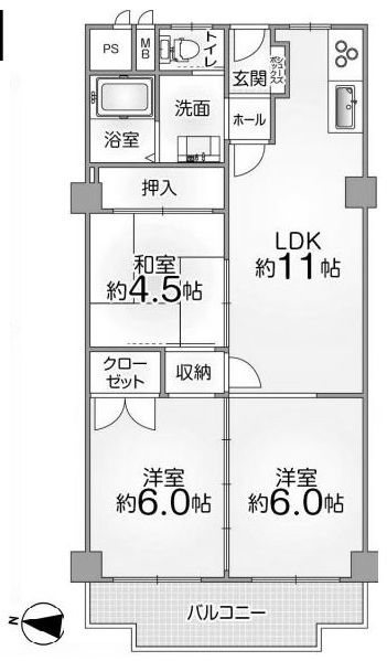 クローバーハイツ高槻総持寺 間取り図