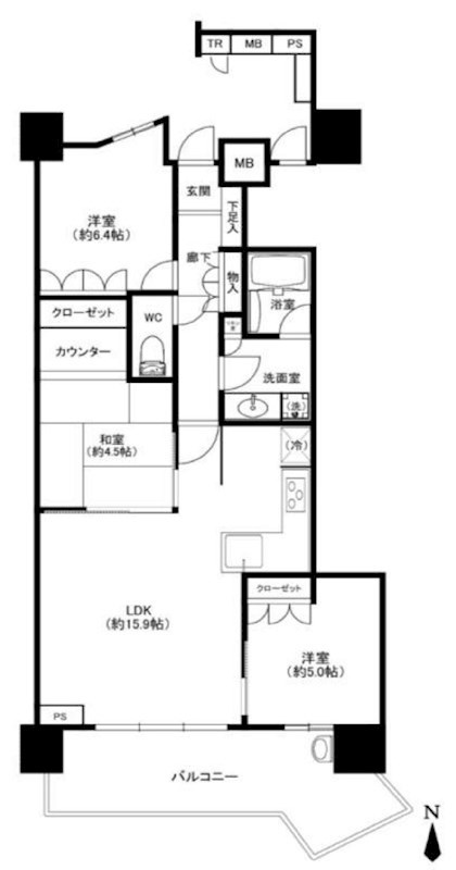 パークタワー南千里丘  間取り図