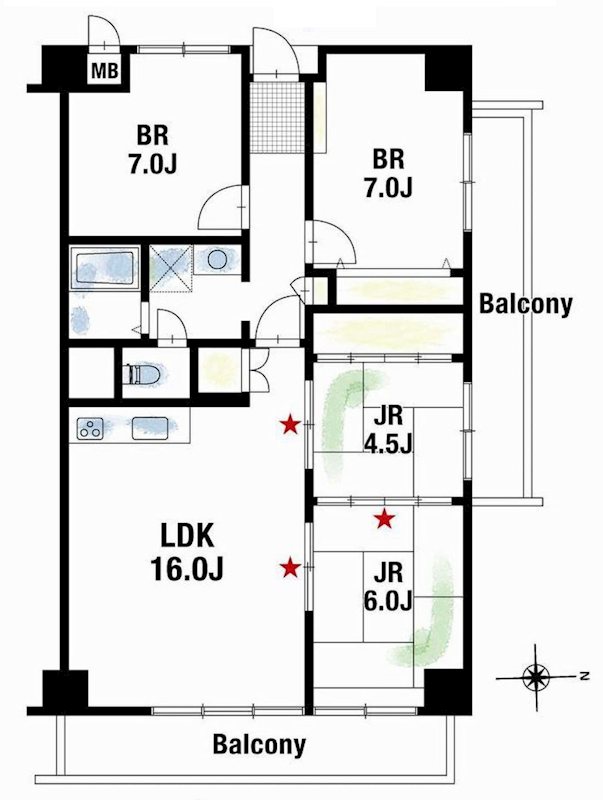 第一茨木ビューハイツ4号棟 間取り図