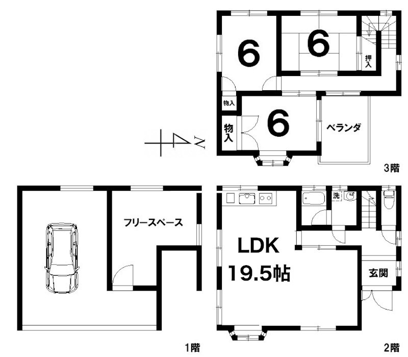 茨木市東奈良1丁目　中古一戸建 間取り図
