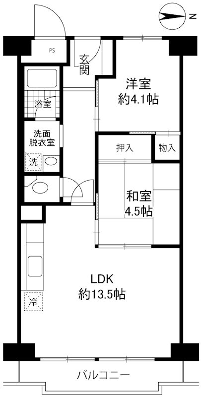 シャルマンコーポ摂津富田 間取り図