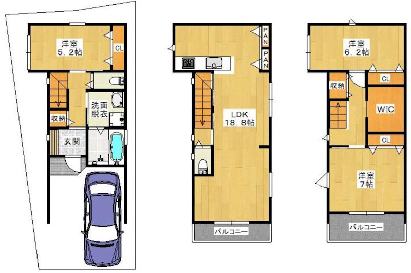 茄子作北町限定1邸新築分譲住宅 間取り図