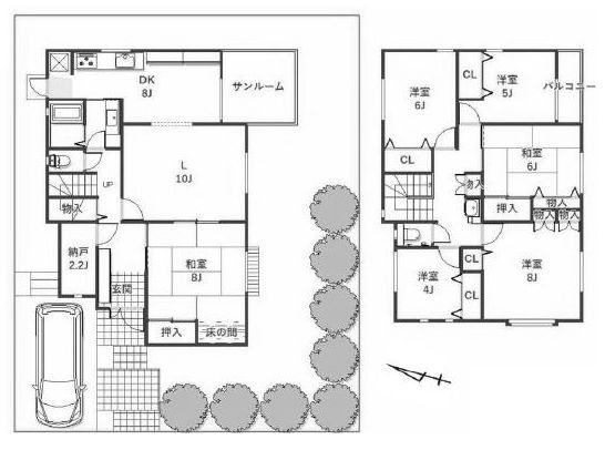 高槻市芝谷町　中古一戸建 間取り図