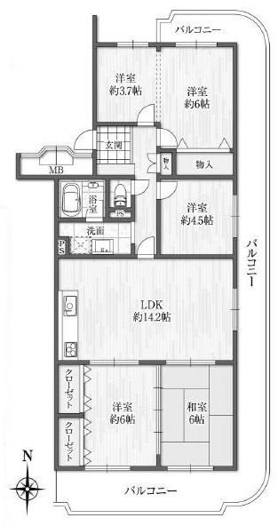 サンハイツ高槻9号館 間取り図