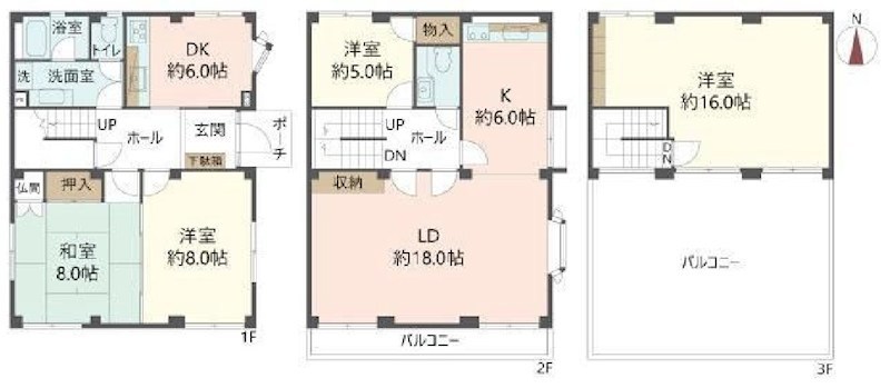 高槻市藤の里町 中古一戸建 間取り図