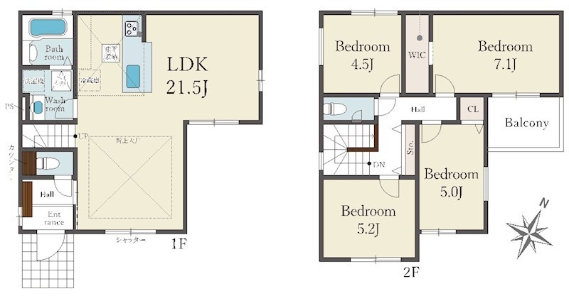 高槻市川西町3丁目　新築一戸建 間取り図