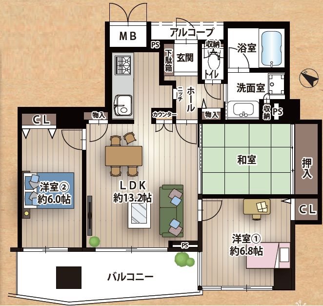 メロディーハイム香里ケ丘ツインビューアルテアタワー 間取り図