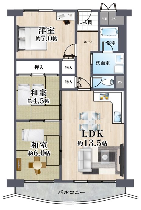 メゾン水無瀬2号棟 間取り図