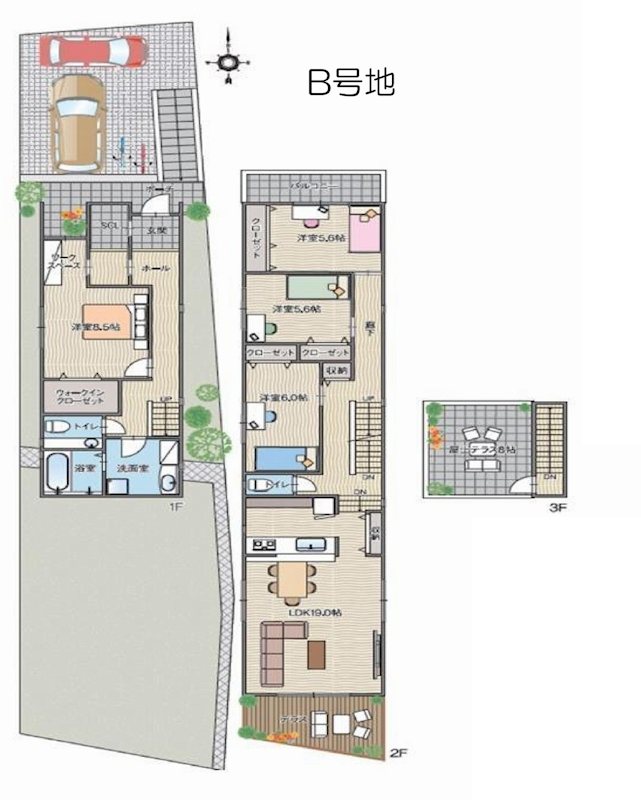 茨木市南春日丘5丁目　建築条件付土地　B号地  間取り図