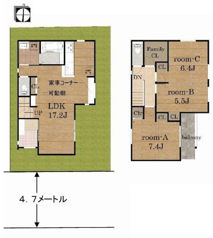 茨木市花園2丁目　新築一戸建 間取り図