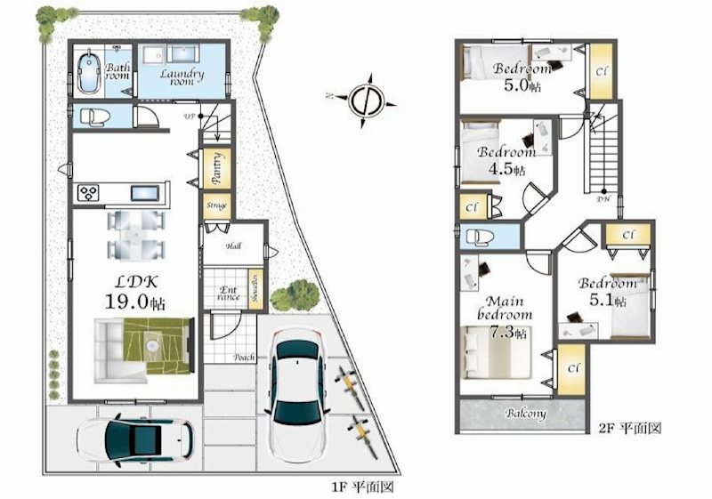 茨木市郡山2丁目　建築条件付売土地　5号地  間取り図