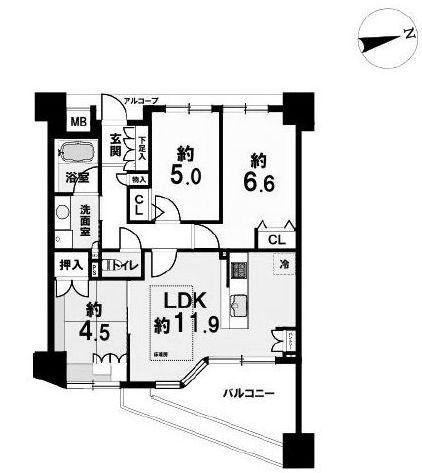 Brillia高槻摂津富田駅前 間取り図