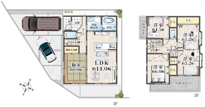 高槻市奈佐原4丁目　中古一戸建  間取り図