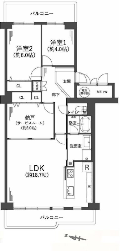 千里台スカイハイツC棟 間取り図