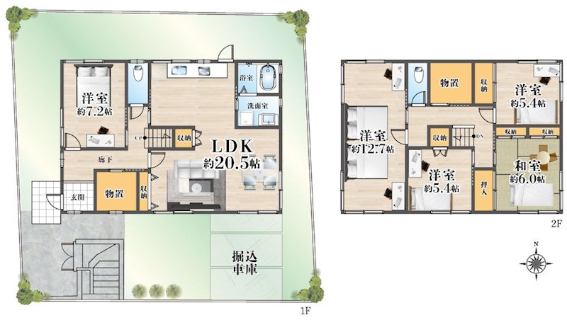 高槻市日吉台七番町　中古一戸建 間取り図