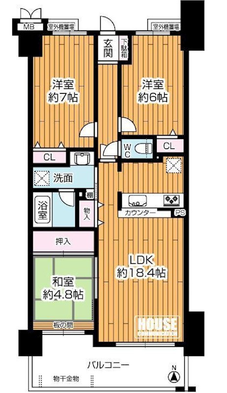 パレ千里壱号棟 間取り図